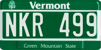 VT license plate NKR499
