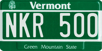 VT license plate NKR500