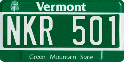 VT license plate NKR501