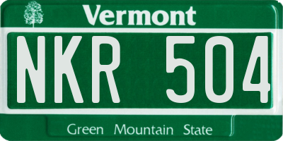 VT license plate NKR504