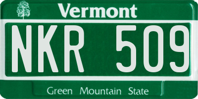 VT license plate NKR509