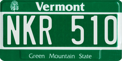VT license plate NKR510