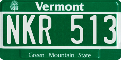 VT license plate NKR513