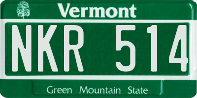 VT license plate NKR514