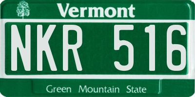 VT license plate NKR516