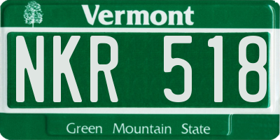 VT license plate NKR518