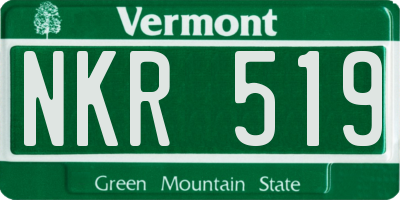 VT license plate NKR519