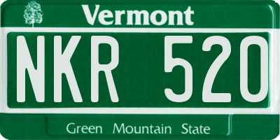 VT license plate NKR520