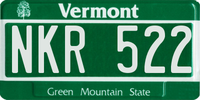 VT license plate NKR522