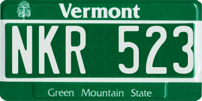 VT license plate NKR523