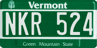VT license plate NKR524