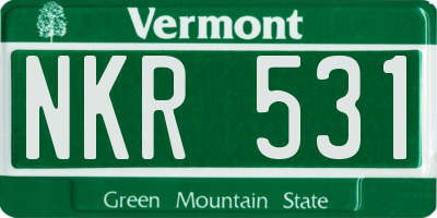 VT license plate NKR531
