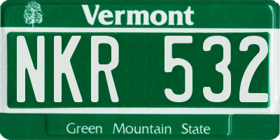 VT license plate NKR532