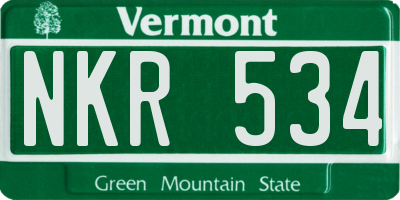 VT license plate NKR534