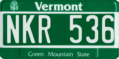 VT license plate NKR536