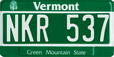 VT license plate NKR537