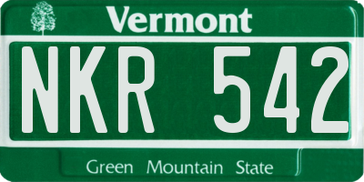VT license plate NKR542