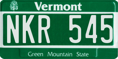 VT license plate NKR545