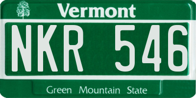 VT license plate NKR546