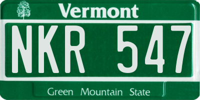 VT license plate NKR547