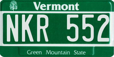 VT license plate NKR552