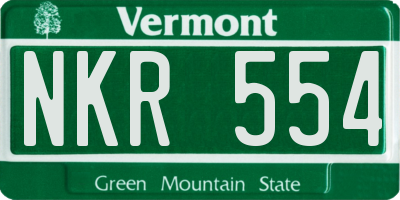 VT license plate NKR554