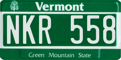VT license plate NKR558