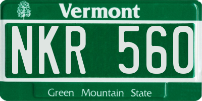 VT license plate NKR560