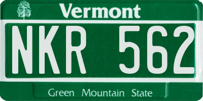 VT license plate NKR562