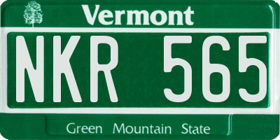 VT license plate NKR565