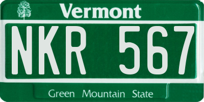 VT license plate NKR567