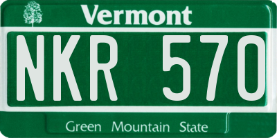 VT license plate NKR570