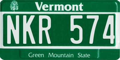 VT license plate NKR574
