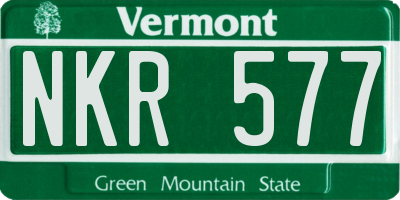 VT license plate NKR577