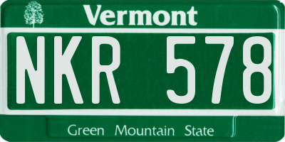 VT license plate NKR578
