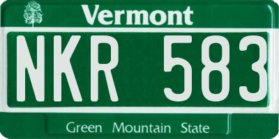 VT license plate NKR583
