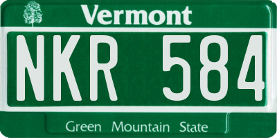 VT license plate NKR584