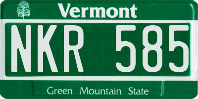 VT license plate NKR585