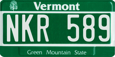 VT license plate NKR589