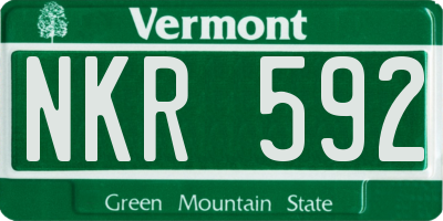 VT license plate NKR592