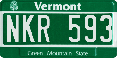 VT license plate NKR593