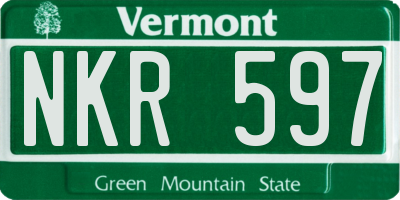 VT license plate NKR597