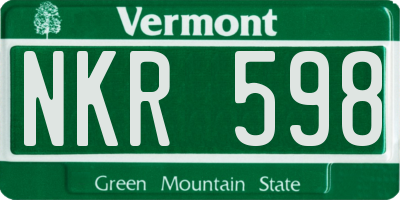 VT license plate NKR598