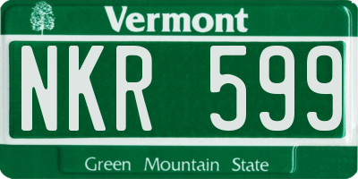 VT license plate NKR599