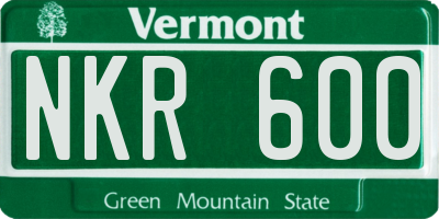 VT license plate NKR600