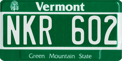 VT license plate NKR602