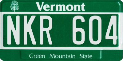 VT license plate NKR604