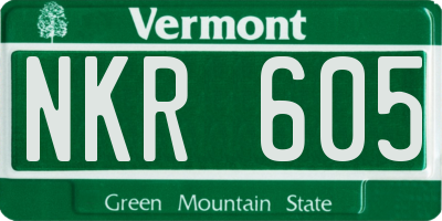 VT license plate NKR605