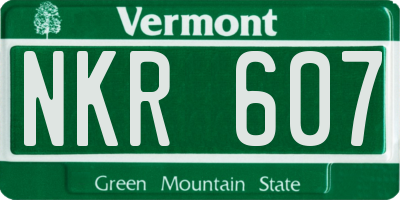 VT license plate NKR607