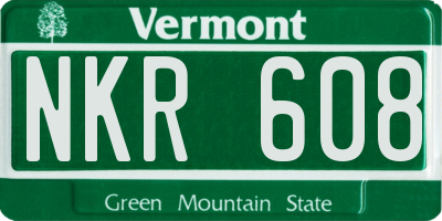 VT license plate NKR608